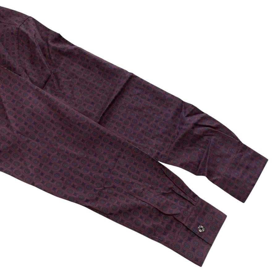 Hermes Shirt Long Sleeve All Over Pattern Wool Silk Brown High Quality Daily — view 7