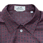 Hermes Shirt Long Sleeve All Over Pattern Wool Silk Brown High Quality Daily — view 5