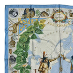 Hermes Scarf Silk Carre 90 le Canada Blue