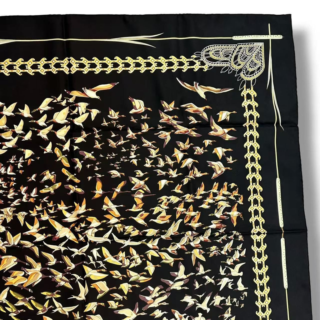 Hermes Scarf Silk Carre 90 Libres Comme L'air the Sky Is Black — view 5