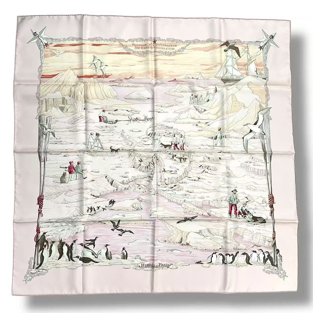 Hermes Scarf Silk Carre 90 Hommage a L'explorateur Sir Ernest Shackleton — view 2