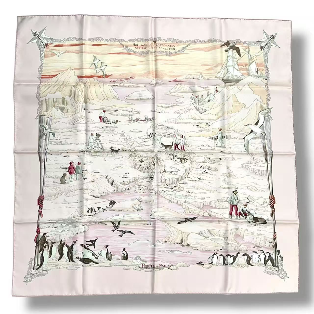 Hermes Scarf Silk Carre 90 Hommage a L'explorateur Sir Ernest Shackleton — view 2