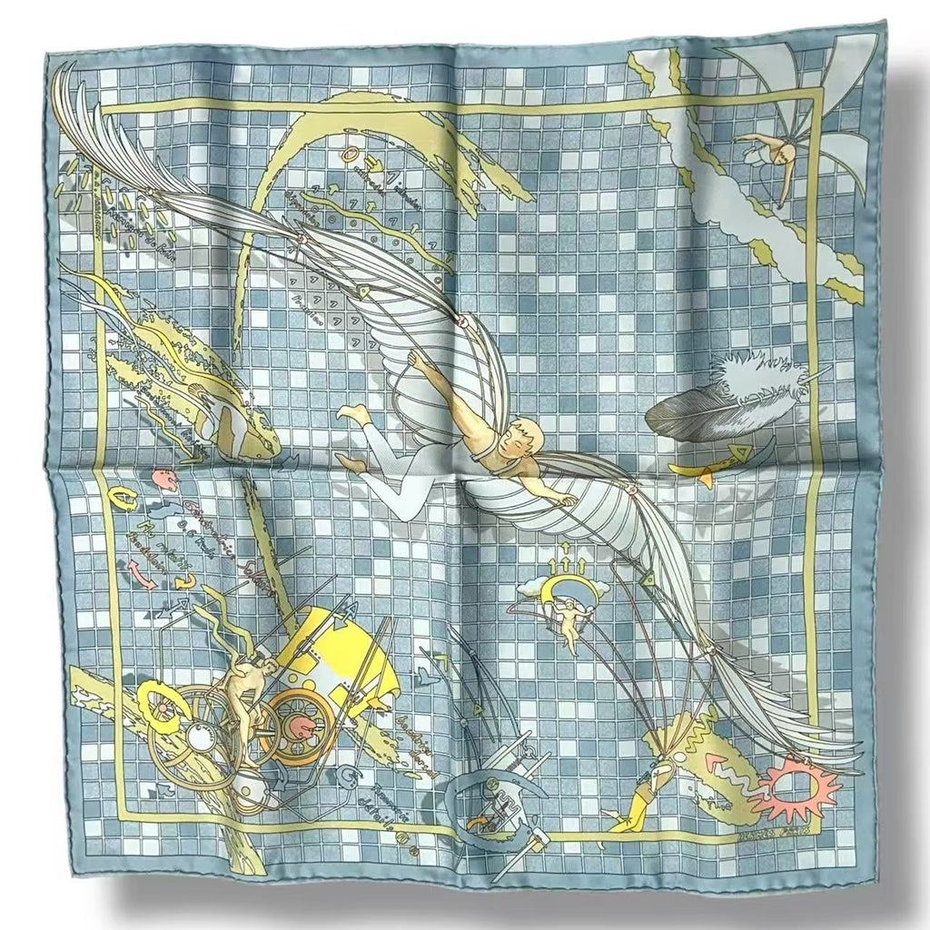 Hermes Scarf Silk Remiges de Fuite Flying Blue — view 2