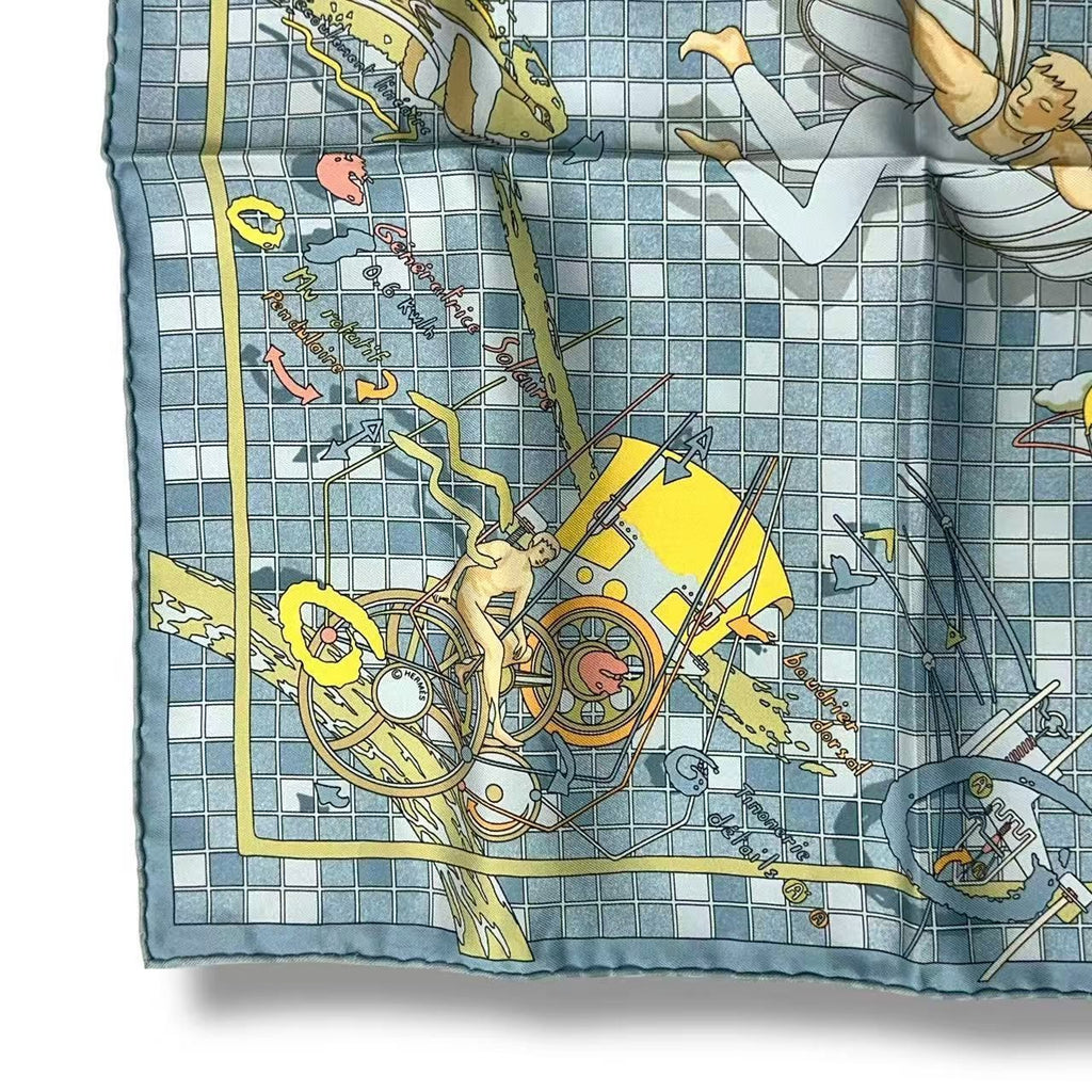 Hermes Scarf Silk Remiges de Fuite Flying Blue — view 5