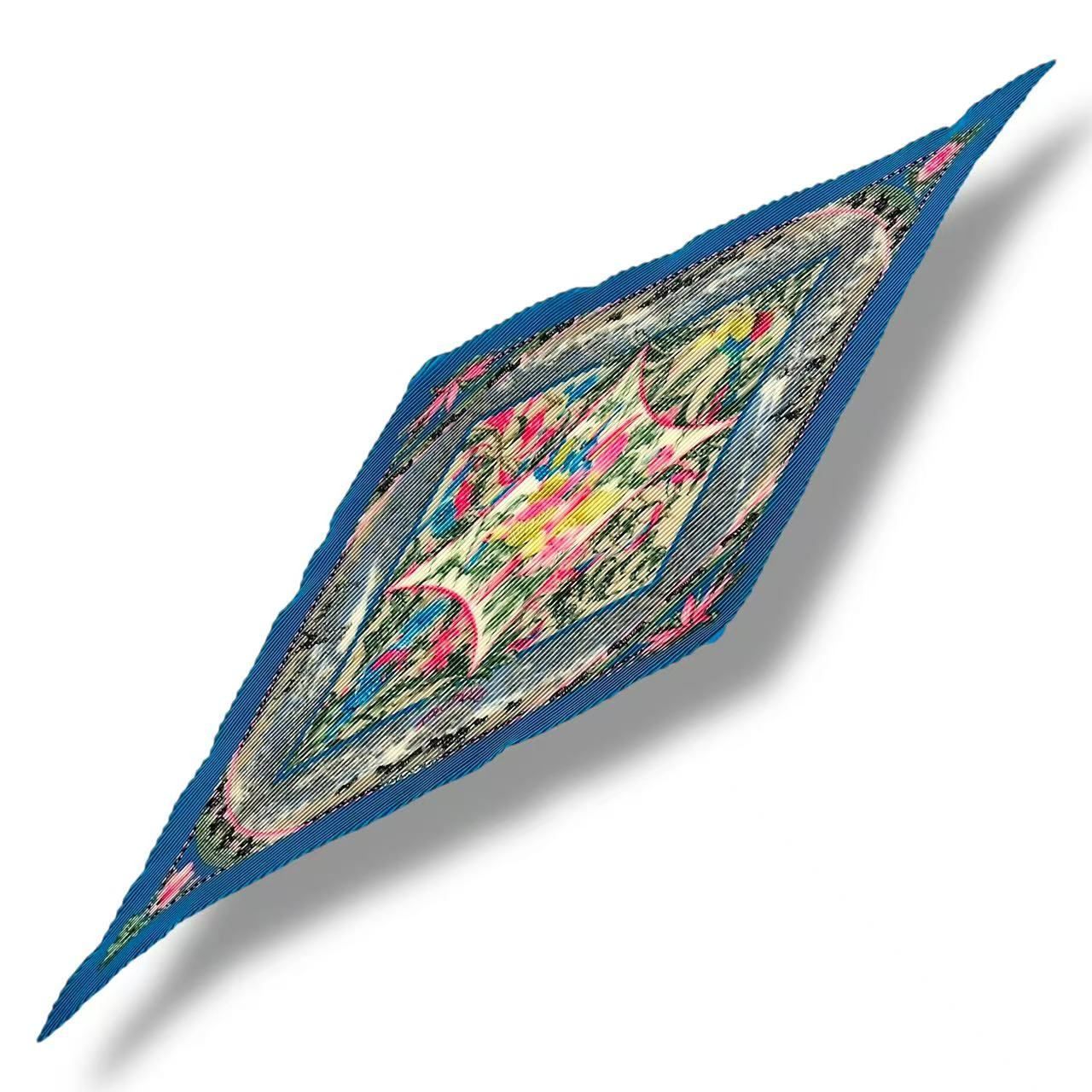 Hermes Pleats Scarf Silk Tropiques Tropical Blue — view 2