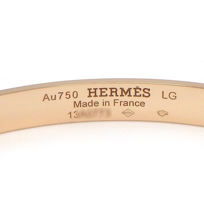 Hermes Bangle Collier de Chien PM Pyramid Medallion 18k Pink Gold #lg Bracelet — view 3