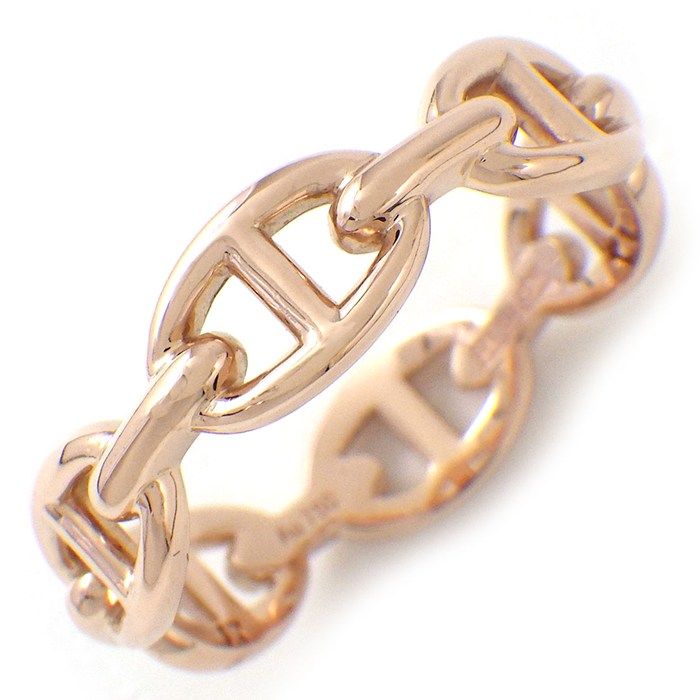 Hermes Ring Chaine D'ancre Enchainee PM 18k Pink Gold