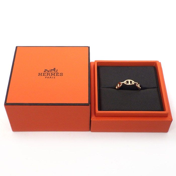 Hermes Ring Chaine D'ancre Enchainee PM 18k Pink Gold — view 7