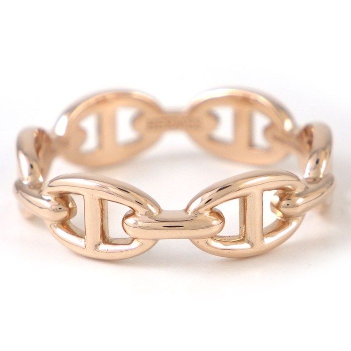 Hermes Ring Chaine D'ancre Enchainee PM 18k Pink Gold — view 2