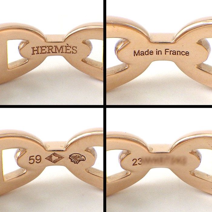 Hermes Ring Chaine D'ancre Enchainee PM 18k Pink Gold — view 3
