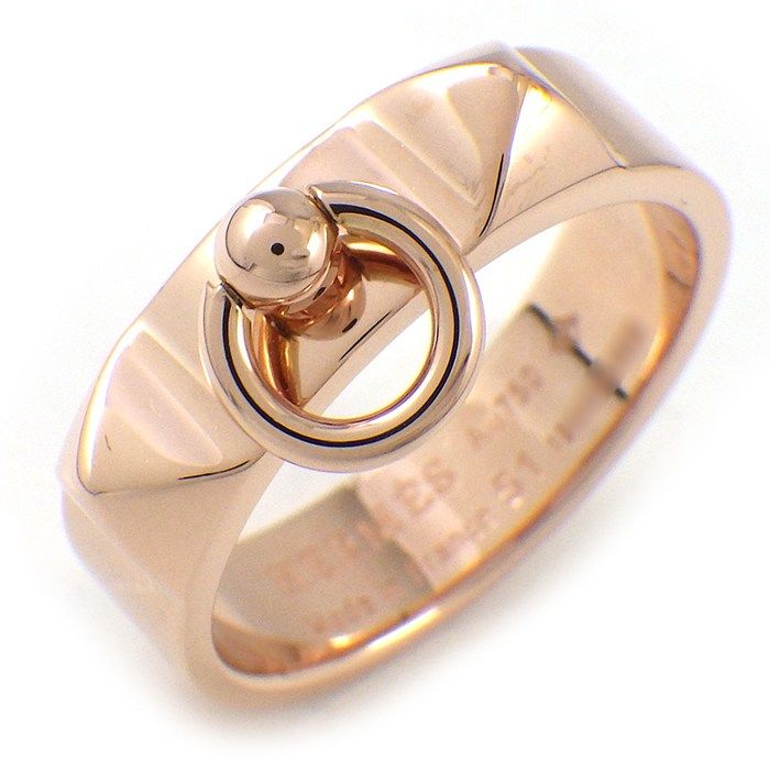 Hermes Ring Collier de Chien PM Studs 18k Pink Gold