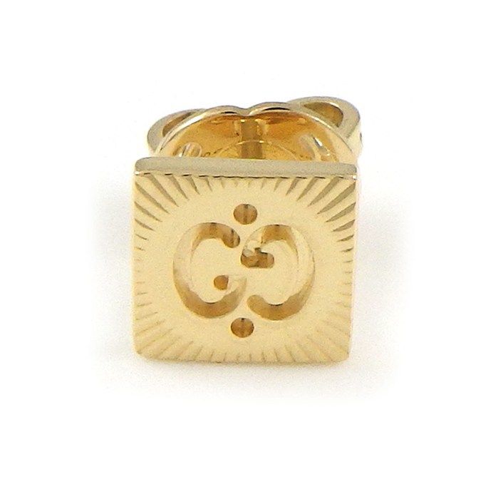 Gucci Earrings Interlocking Logo Square 18k Yellow Gold