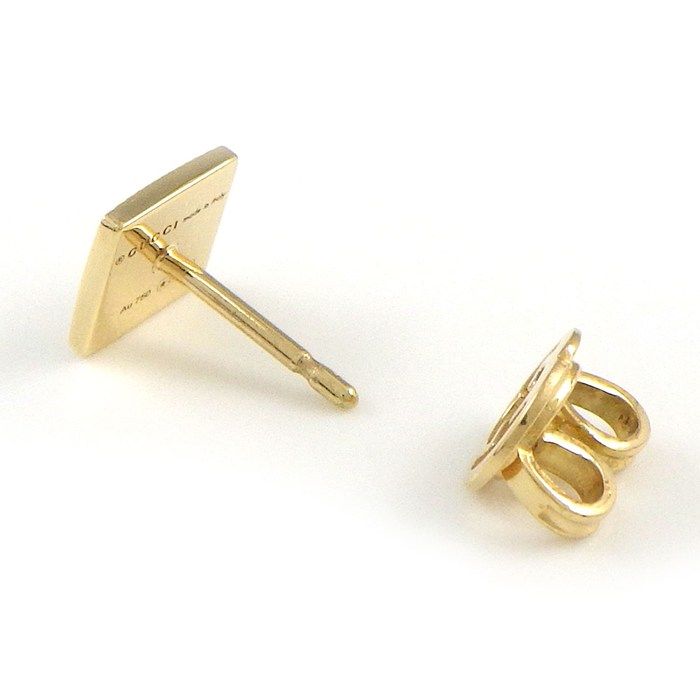 Gucci Earrings Interlocking Logo Square 18k Yellow Gold — view 2