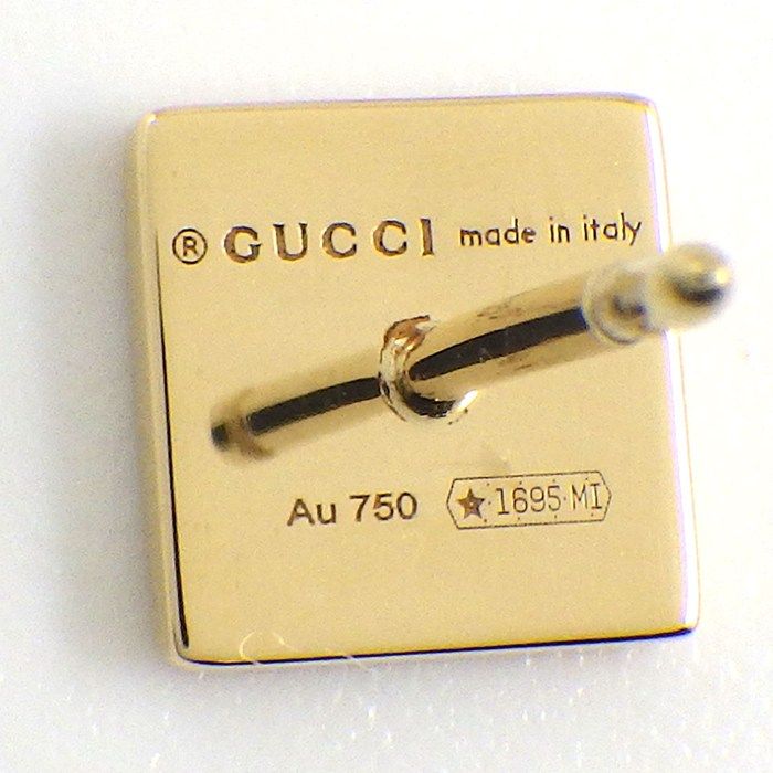 Gucci Earrings Interlocking Logo Square 18k Yellow Gold — view 3
