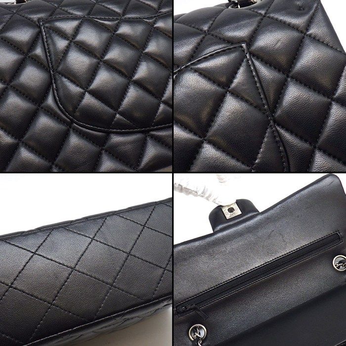 Chanel Shoulder Bag Quilted 25 11.12 Classic Black Bordeaux Lambskin — view 8