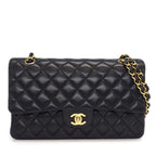 Chanel Shoulder Bag Quilted 25 11.12 Classic Black Bordeaux Lambskin