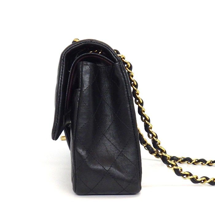 Chanel Shoulder Bag Quilted 25 11.12 Classic Black Bordeaux Lambskin