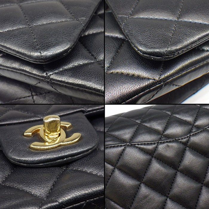 Chanel Shoulder Bag Quilted 25 11.12 Classic Black Bordeaux Lambskin