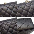 Chanel Shoulder Bag Quilted 25 11.12 Classic Black Bordeaux Lambskin — view 7