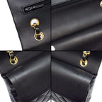 Chanel Shoulder Bag Quilted 25 11.12 Classic Black Bordeaux Lambskin — view 8