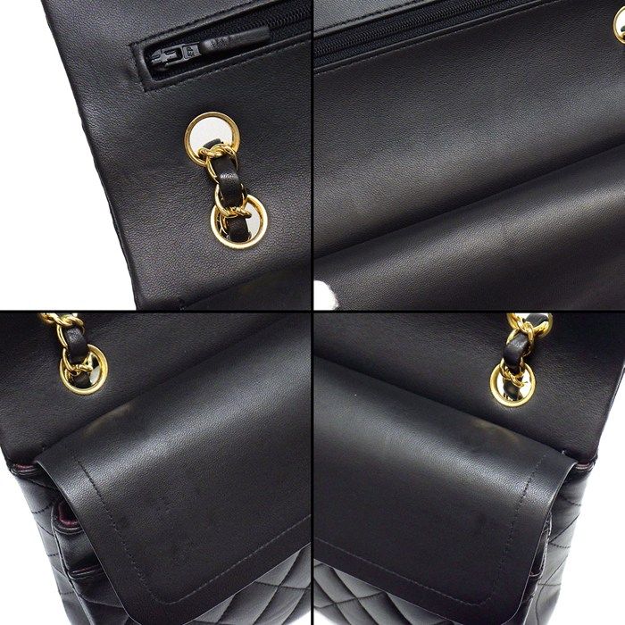 Chanel Shoulder Bag Quilted 25 11.12 Classic Black Bordeaux Lambskin — view 8