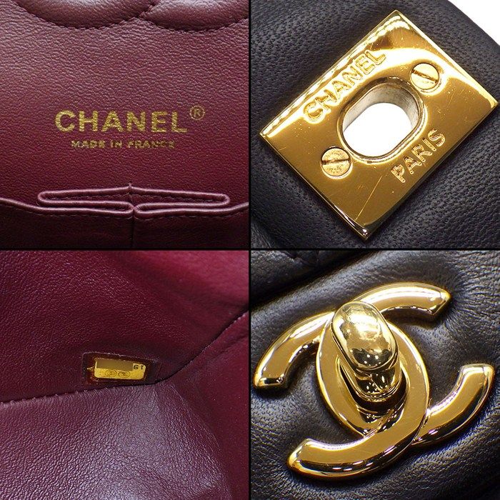Chanel Shoulder Bag Quilted 25 11.12 Classic Black Bordeaux Lambskin — view 6
