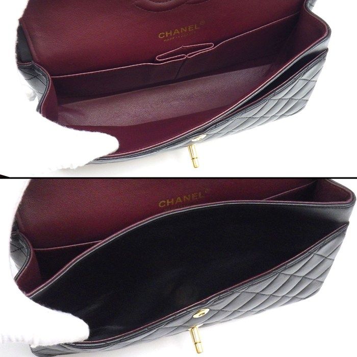 Chanel Shoulder Bag Quilted 25 11.12 Classic Black Bordeaux Lambskin — view 5