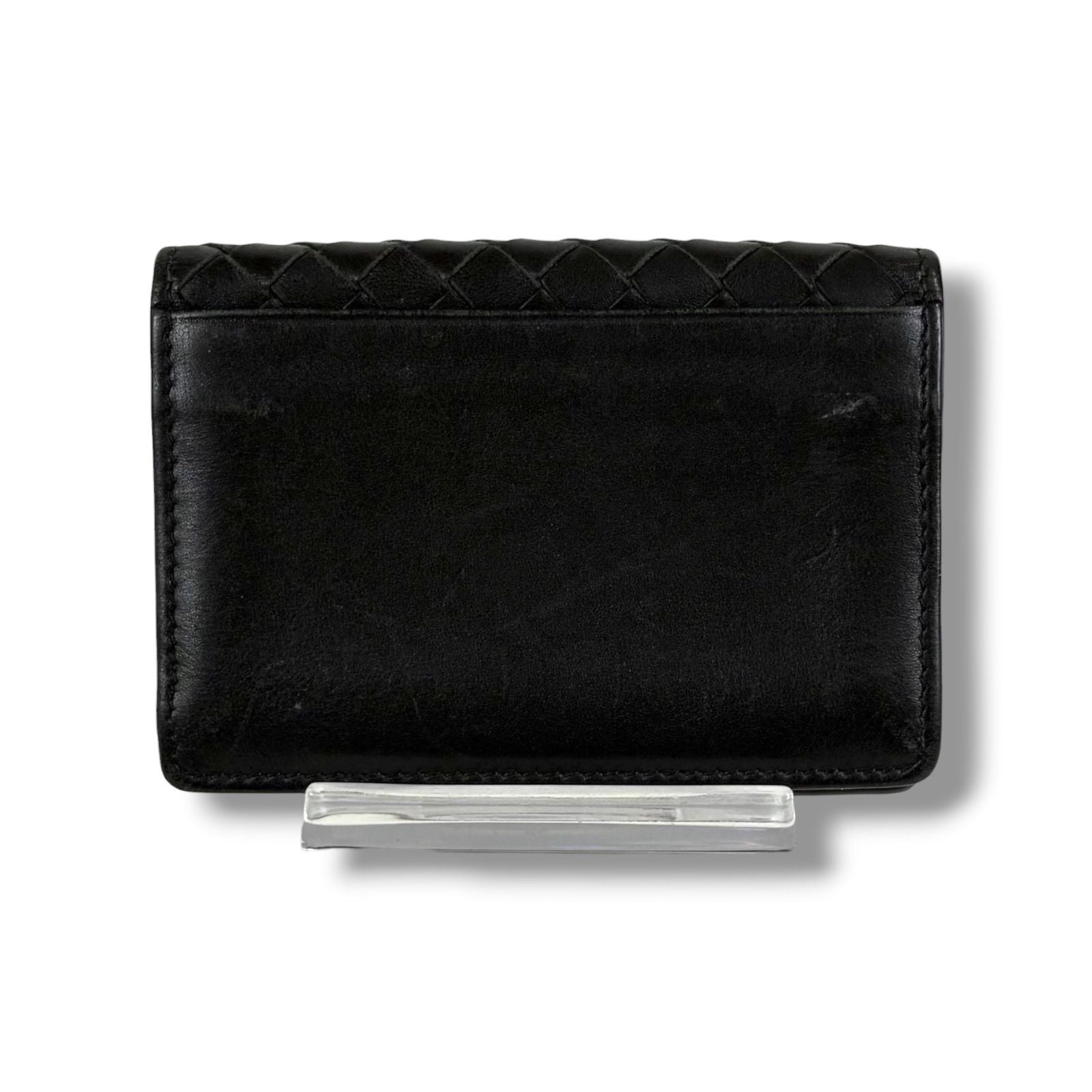 Bottega Veneta Intrecciato Leather Card Case Business Holder Black — view 3