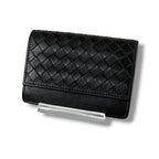 Bottega Veneta Intrecciato Leather Card Case Business Holder Black