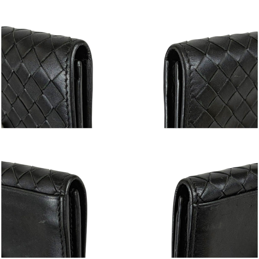 Bottega Veneta Intrecciato Leather Card Case Business Holder Black — view 6