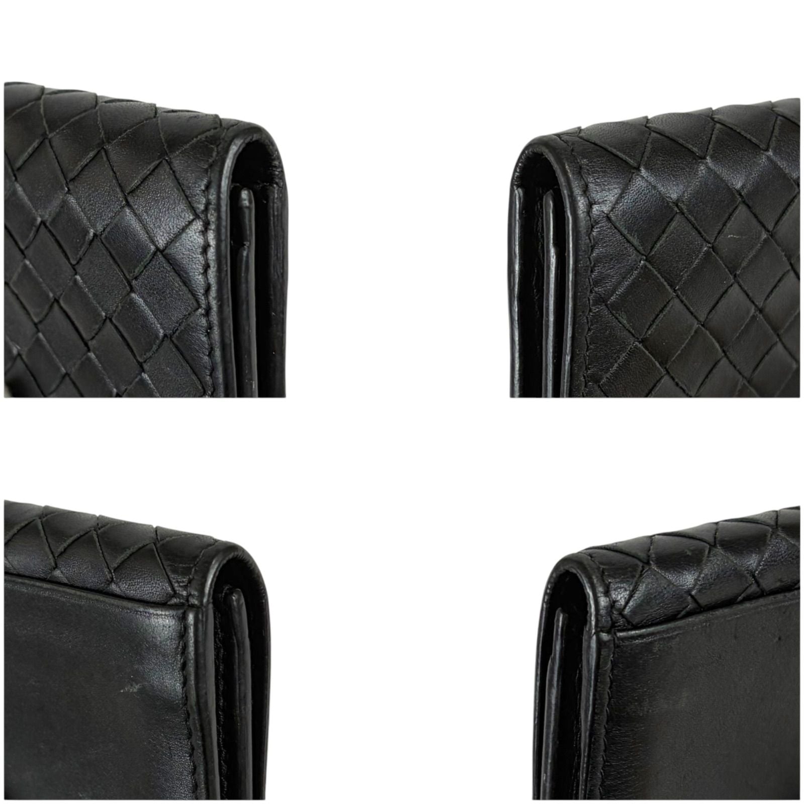 Bottega Veneta Intrecciato Leather Card Case Business Holder Black — view 6