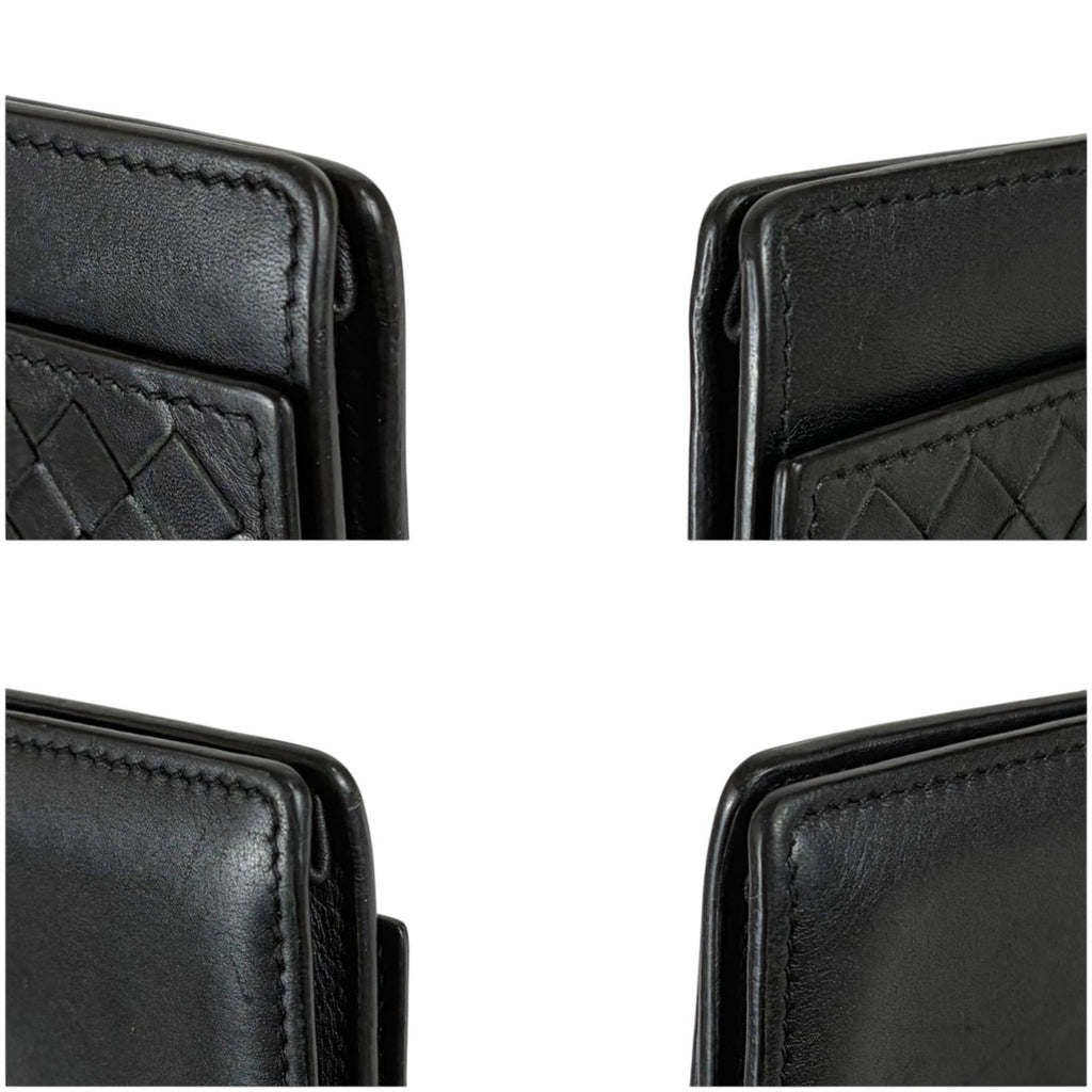 Bottega Veneta Intrecciato Leather Card Case Business Holder Black — view 7