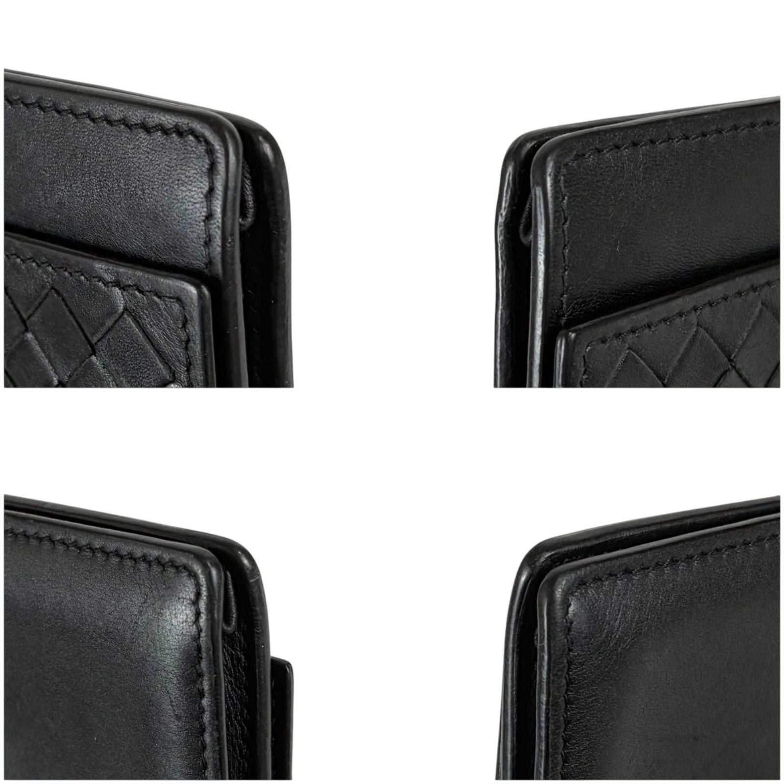 Bottega Veneta Intrecciato Leather Card Case Business Holder Black — view 7