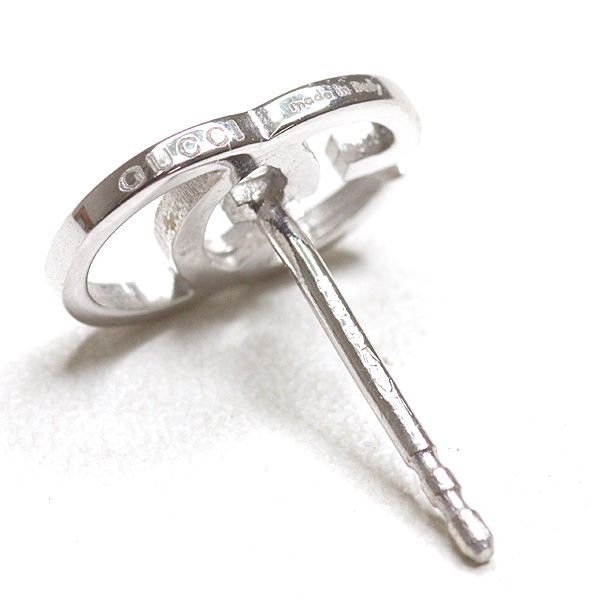 Gucci GG Running White Gold Earrings 18k Double Studded — view 3