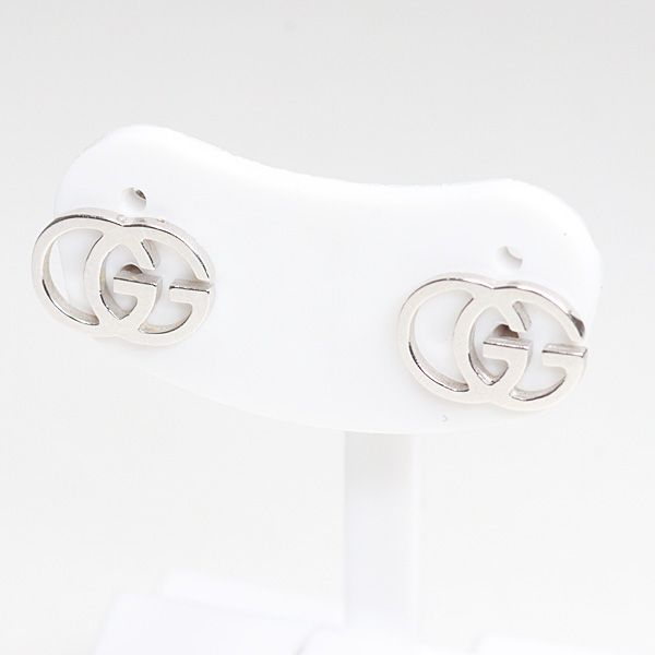 Gucci GG Running White Gold Earrings 18k Double Studded — view 6