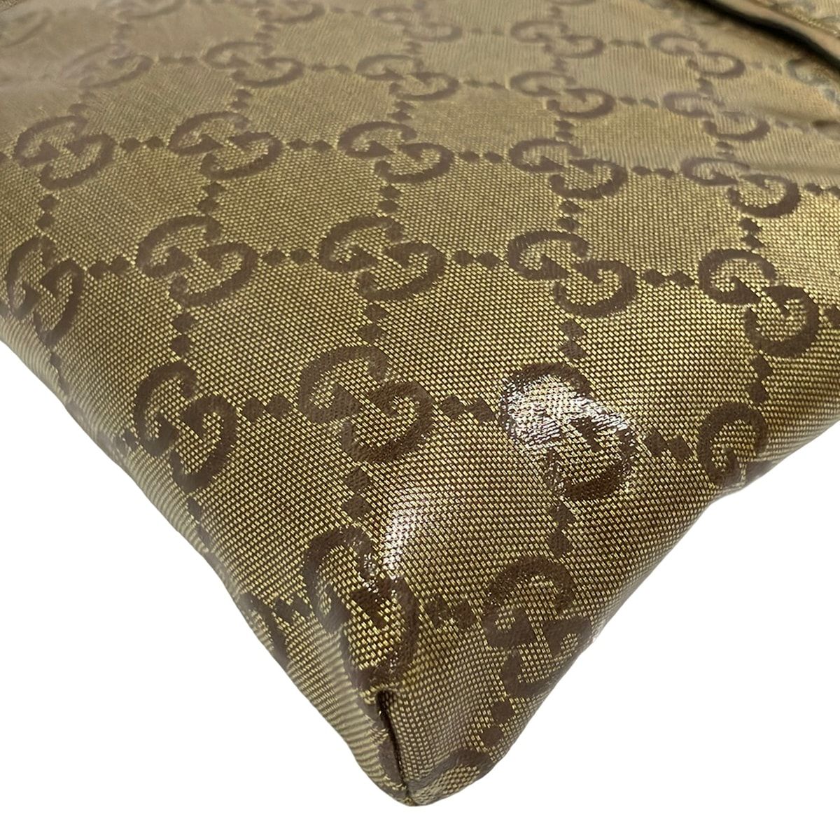 Gucci Waist Pouch Crystal GG Gold Leather — view 6