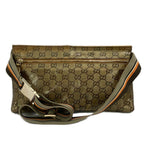 Gucci Waist Pouch Crystal GG Gold Leather — view 3