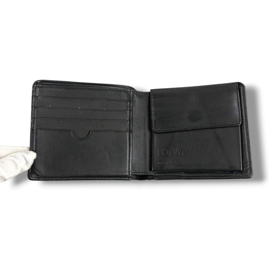 Loewe Puzzle Tricolor Compact Wallet Bifold Navy Anagram Logo Leather — view 4