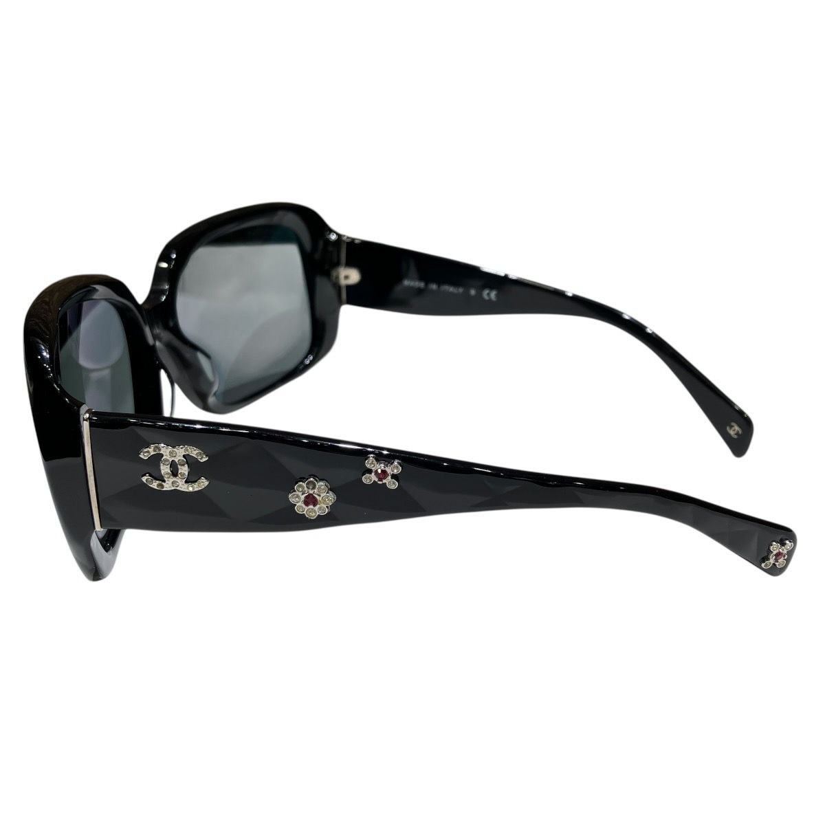 Chanel CC Logo Sunglasses Acetate Rhinestone Eyewear — view 7