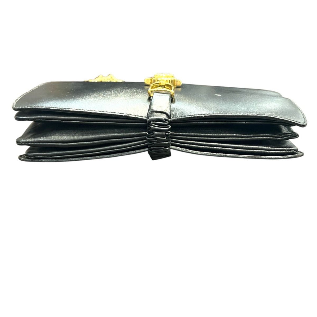 Celine Vintage Carriage Chain Shoulder Bag Leather — view 3