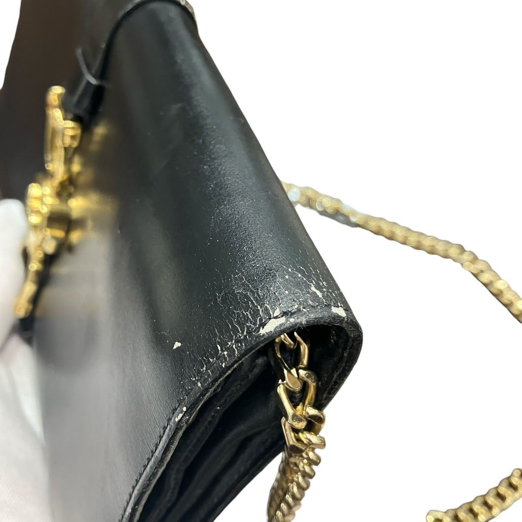 Celine Vintage Carriage Chain Shoulder Bag Leather — view 8