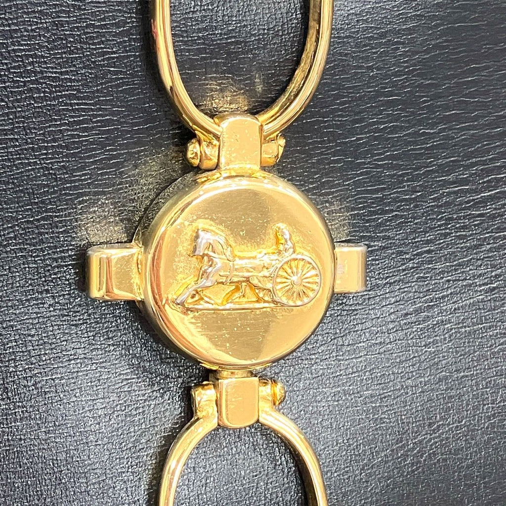 Celine Vintage Carriage Chain Shoulder Bag Leather — view 9