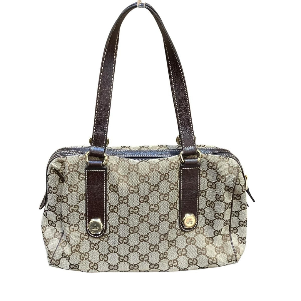 Gucci GG Handbag Canvas Leather — view 2