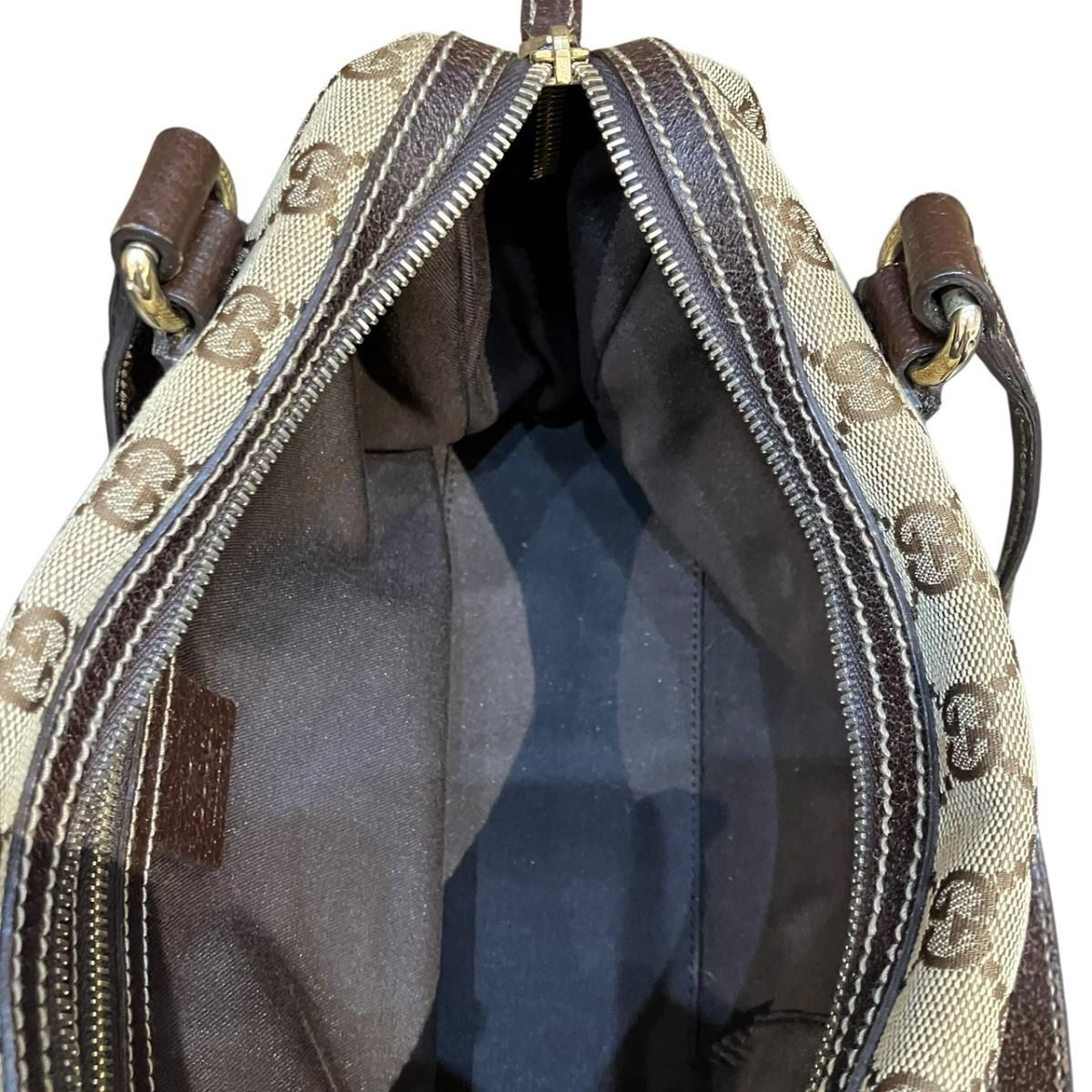 Gucci GG Handbag Canvas Leather — view 6