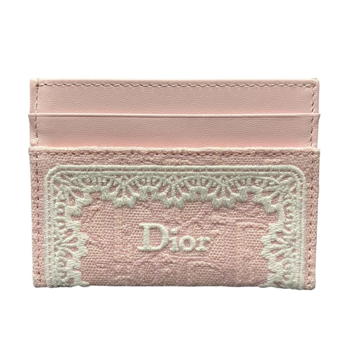 Dior Oblique Jacquard Frisia Card Case Canvas Leather