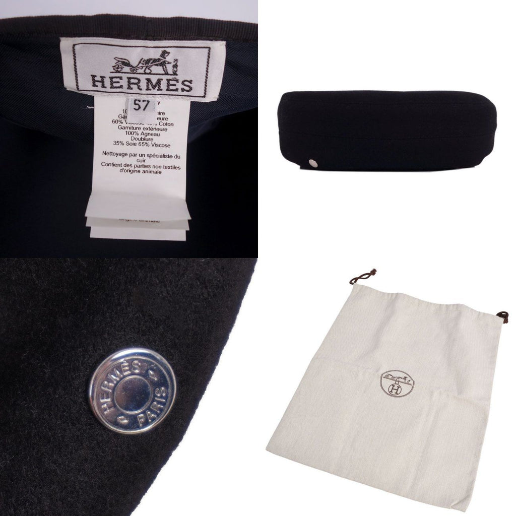 Hermes Hat Beret Saint Honore Series Button — view 6