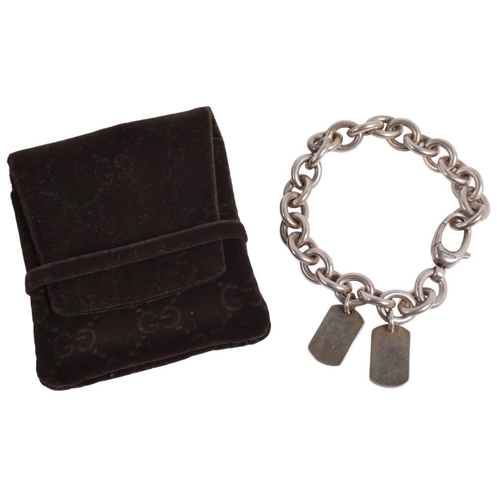 Gucci Bracelet Dog Doug Double Tag 925 Sterling Silver