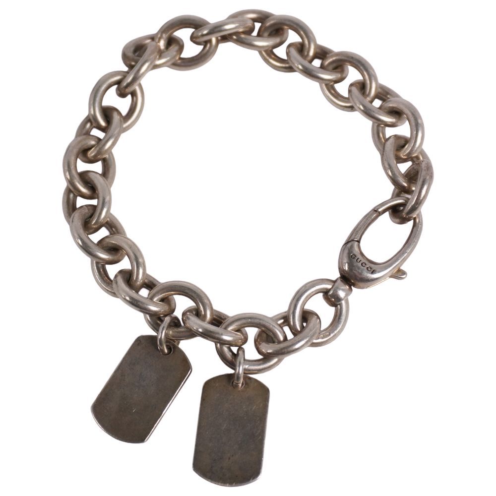 Gucci Bracelet Dog Doug Double Tag 925 Sterling Silver