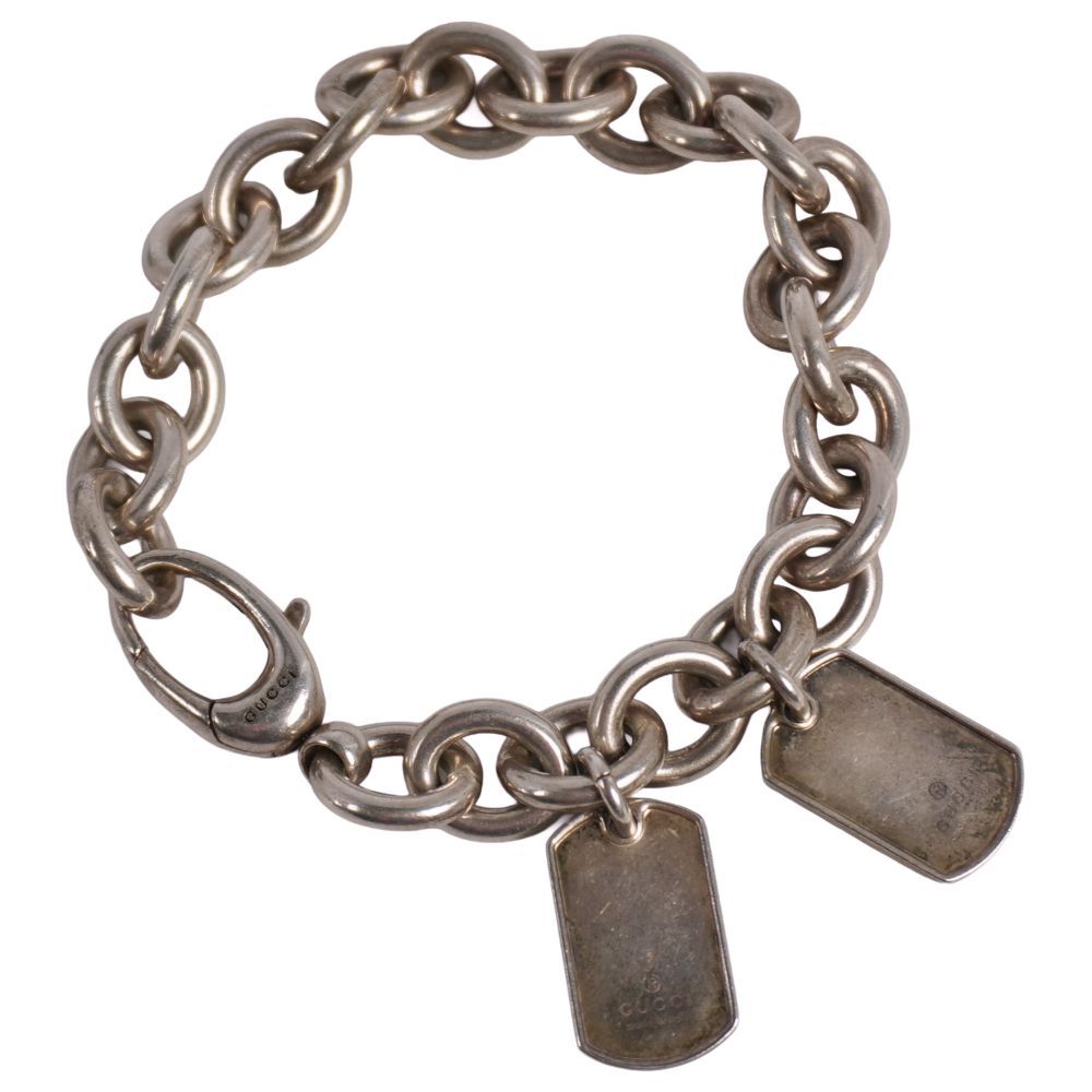 Gucci Bracelet Dog Doug Double Tag 925 Sterling Silver