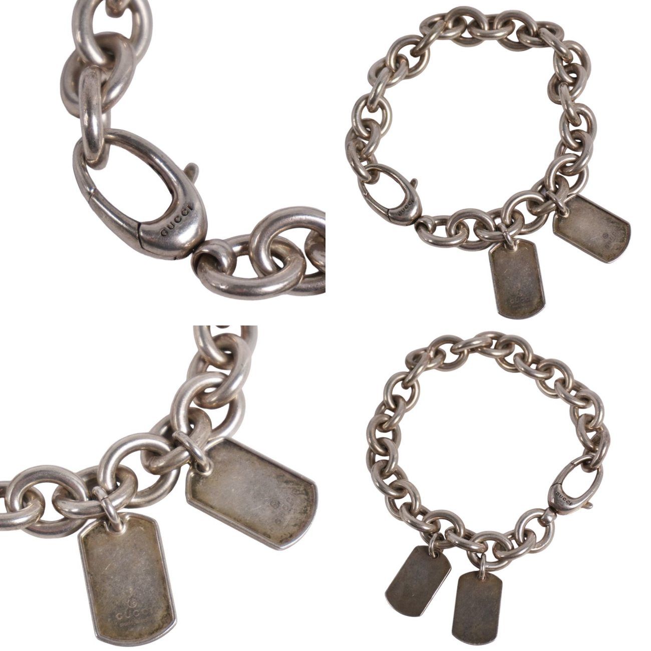 Gucci Bracelet Dog Doug Double Tag 925 Sterling Silver